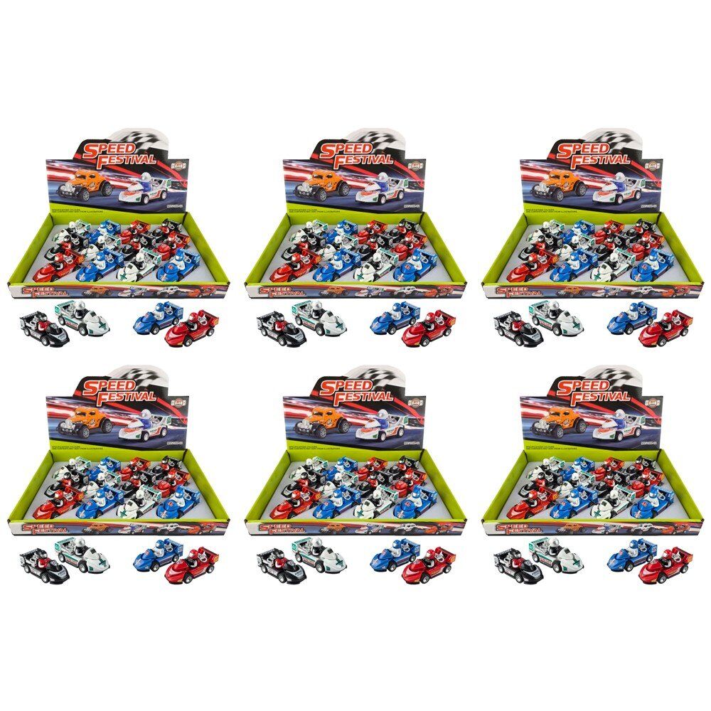Go Kart Racing Toy Cars with Drivers Speed Festival Counter Display of 12 Bundle of 6