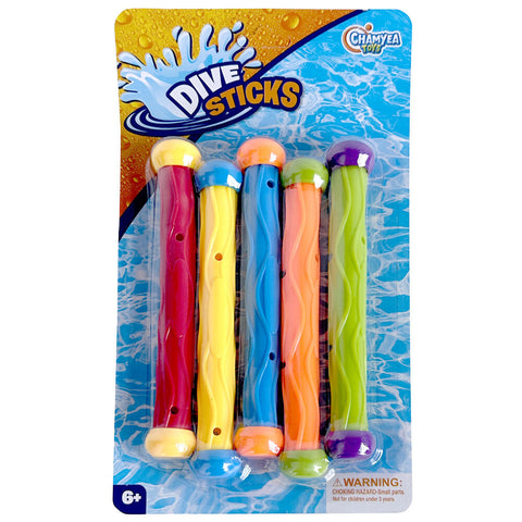 Chamyea Dive Sticks for Kids 5 Piece Pool Game Set Age 6+ Swimming Toy
