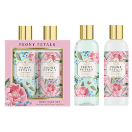 Peony Petals Body Wash & Lotion Gift Set Floral Skincare Duo 2 x 260ml