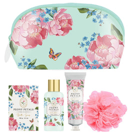Peony Petals Luxury Bath Gift Bag Body Lotion Hand Cream Soap & Loofah