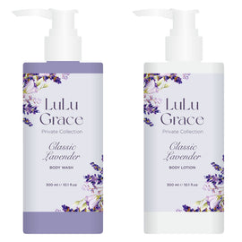 Lulu Grace Lavender Body Wash & Lotion Set 300ml Private Collection Skincare Gift