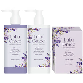 Lulu Grace Lavender Body Care Set with Wash Lotion Soap 300ml 100g Gift Set