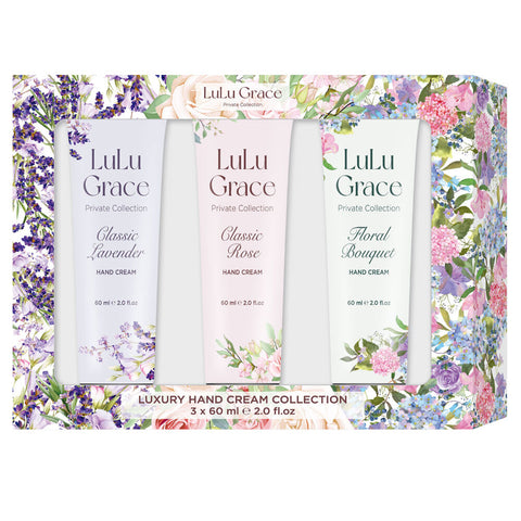 Lulu Grace Hand Cream Gift Set 3x60ml Rose Lavender & Floral Bouquet