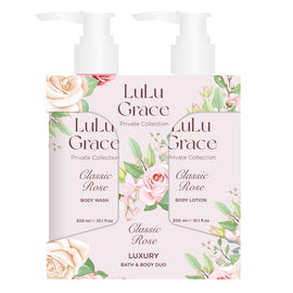 Lulu Grace Classic Rose Body Wash & Lotion Gift Set 2 x 300ml Private Collection