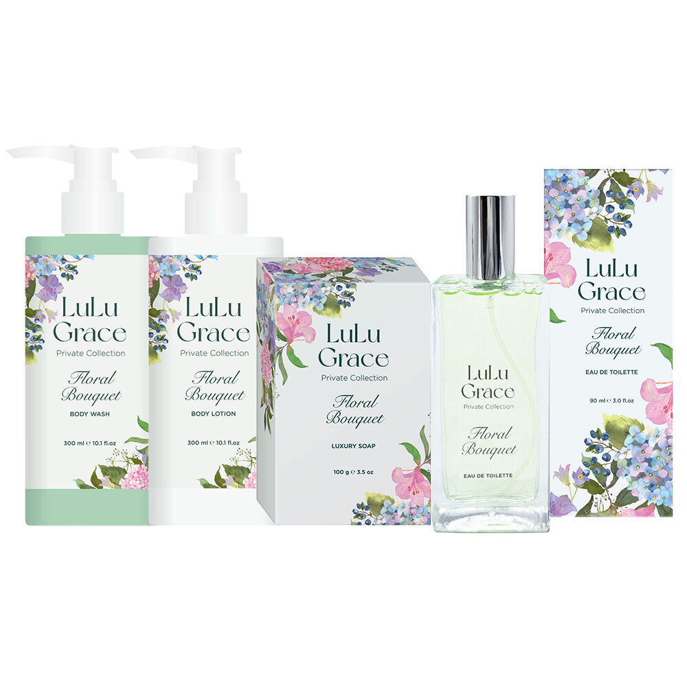 Lulu Grace Floral Bouquet Luxury Body Wash Lotion Soap & EDT Gift Set