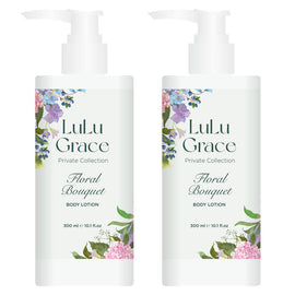 Lulu Grace Floral Bouquet Luxury Body Lotion 300ml Pump Bottle x2