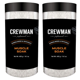 Crewman Muscle Soak Bath Salts for Men Sandalwood and Patchouli 2 x 400g