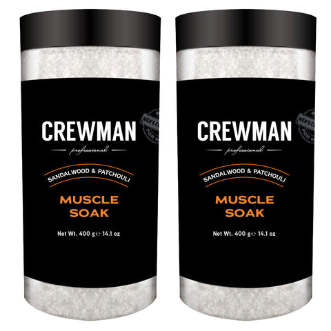 Crewman Muscle Soak Bath Salts for Men Sandalwood and Patchouli 2 x 400g