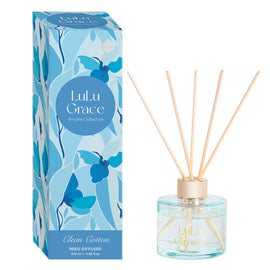 Lulu Grace Clean Cotton Reed Diffuser 100ml Luxury Gift Box Included