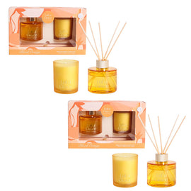 Lulu Grace Blood Orange Reed Diffuser and Candle Set 100ml 100g Twin Pack