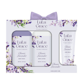 Lulu Grace Lavender Body Wash Lotion Hand Cream Gift Set 3pc Collection