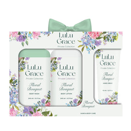 Lulu Grace Floral Bouquet Body Wash Lotion Hand Cream Gift Set 3pc Set