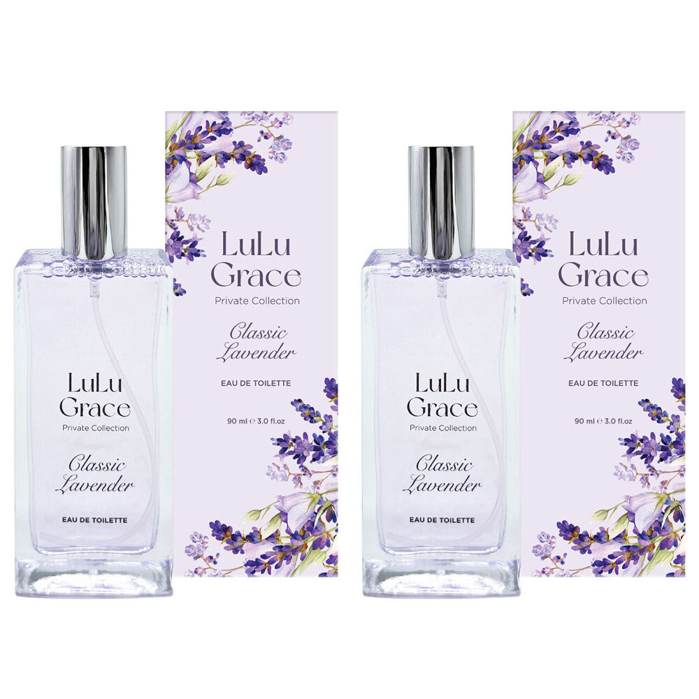 Lulu Grace Lavender Eau De Toilette 90ml Classic Floral Spray Twin Pack