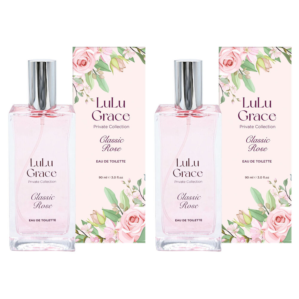 Lulu Grace Classic Rose Eau De Toilette 90ml x2 Floral EDT Spray