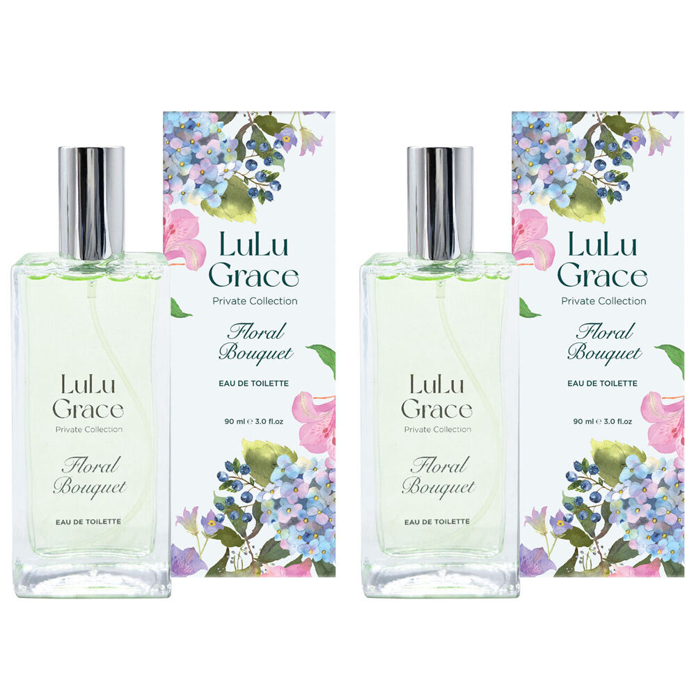 Lulu Grace Floral Bouquet Eau De Toilette 90ml x2 Fresh Floral EDT Spray