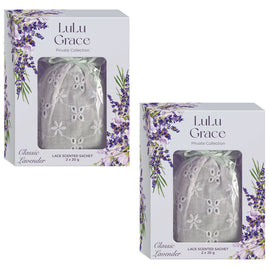 Lulu Grace Lavender Lace Scented Sachets 2 Pack 20g Drawer Wardrobe Freshener