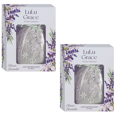 Lulu Grace Lavender Lace Scented Sachets 2 Pack 20g Drawer Wardrobe Freshener