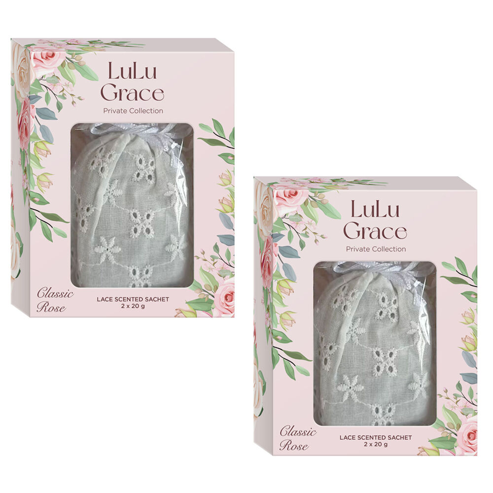 Lulu Grace Rose Lace Scented Sachets 2 x 20g Twin Pack Drawer Fresheners