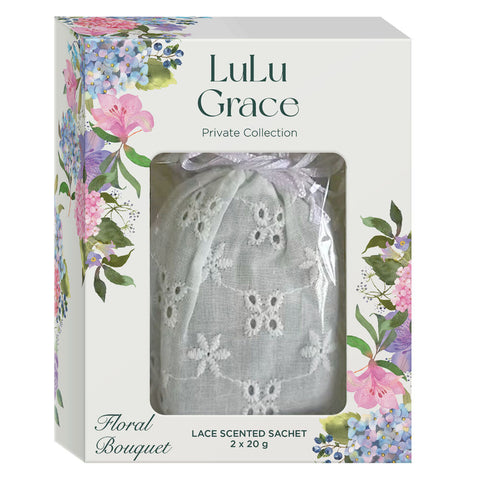 Lulu Grace Floral Bouquet Lace Sachets 2x20g Elegant Drawer Fresheners