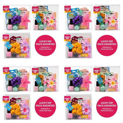 Lucky Dip Beauty Pack Assorted Minimum 6 Items - Random Selection Supplied Bundle of 4