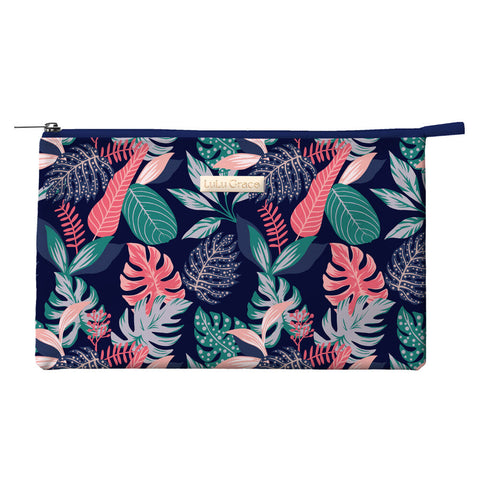Lulu Grace Tropical Leaves Makeup & Toiletry Bag Travel Pouch 14x21x5cm