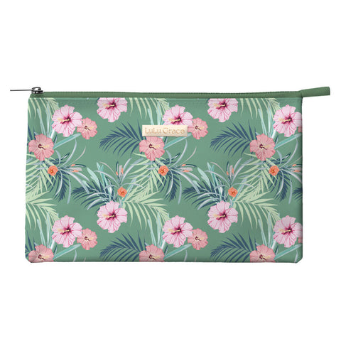 Lulu Grace Tropical Hibiscus Makeup & Toiletry Bag Travel Pouch 14x21x5cm