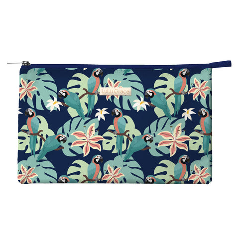 Lulu Grace Tropical Parrot Makeup & Toiletry Bag Travel Pouch 14x21x5cm