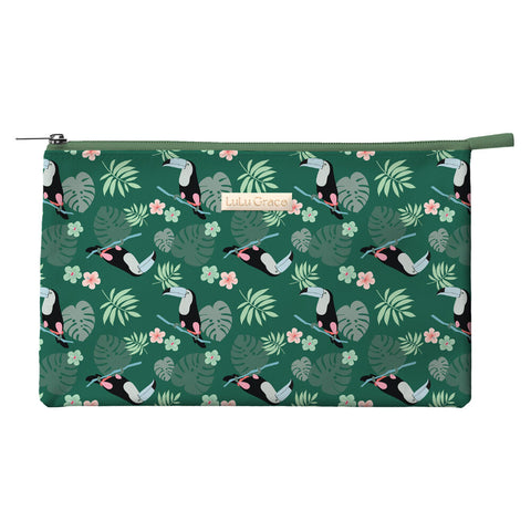 Lulu Grace Toucan Makeup & Toiletry Bag Tropical Travel Pouch 14x21x5cm