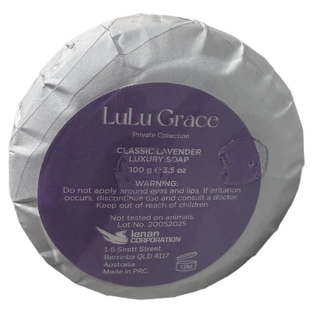 Lulu Grace Lavender Luxury Round Soap 1 x 100g Calming Moisturising Cleanser
