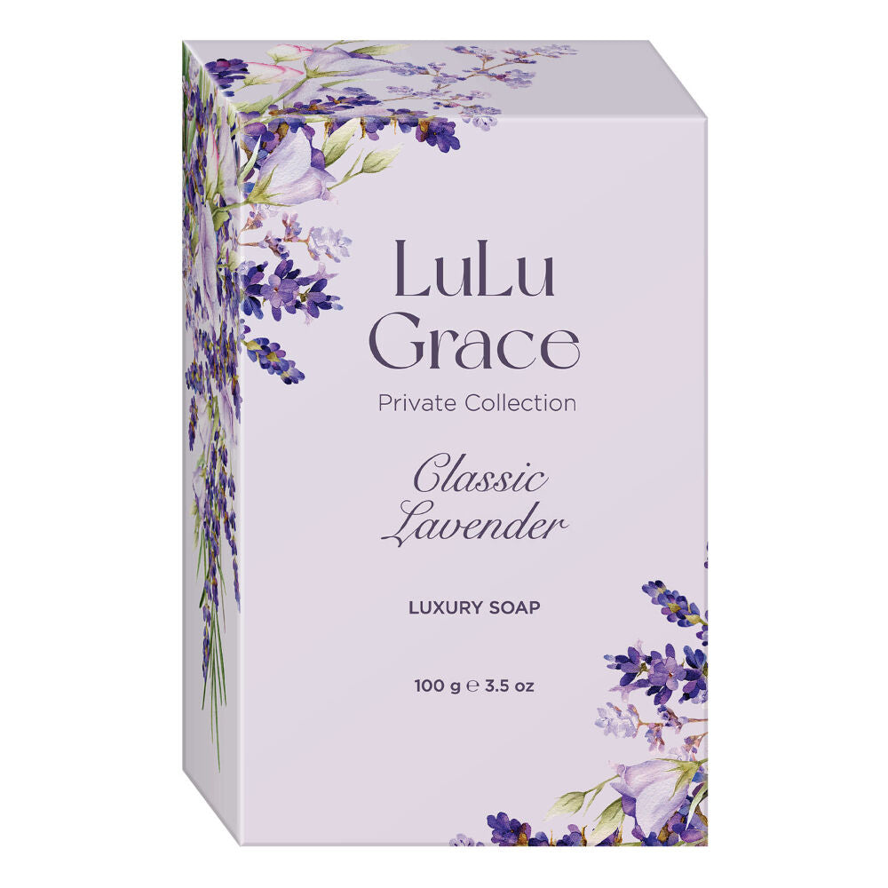 Lulu Grace Classic Lavender Soap 100g Oval Moisturising Bar for Sensitive Skin