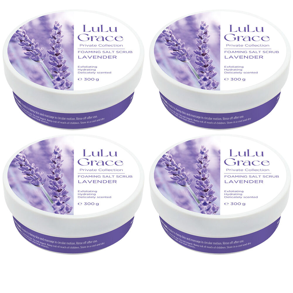Lulu Grace Lavender Foaming Salt Body Scrub 300g Pack of 4