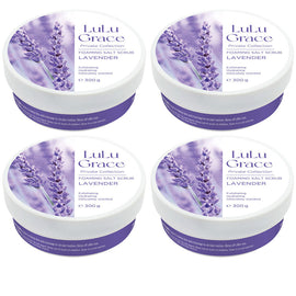 Lulu Grace Lavender Foaming Salt Body Scrub 300g Pack of 4