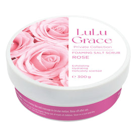 Lulu Grace Rose Foaming Salt Body Scrub 300g Gentle Exfoliating Cleanser