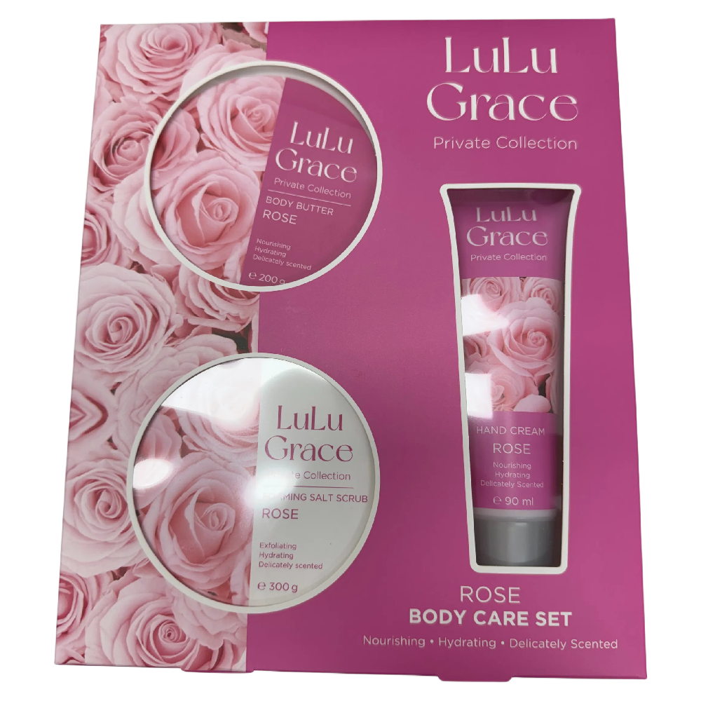 LuLu Grace Rose Body Care Set Hand Cream Scrub Butter