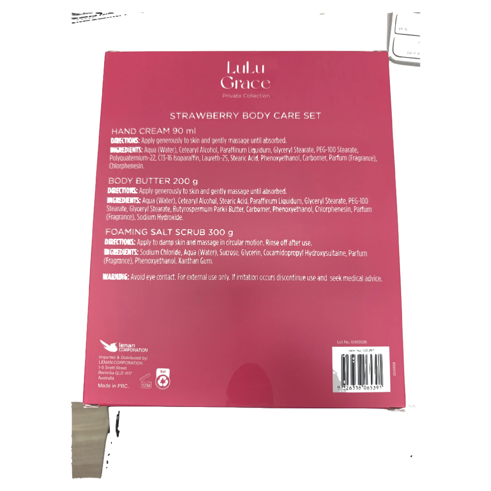 LuLu Grace Strawberry Body Care Set Hand Cream Scrub Butter