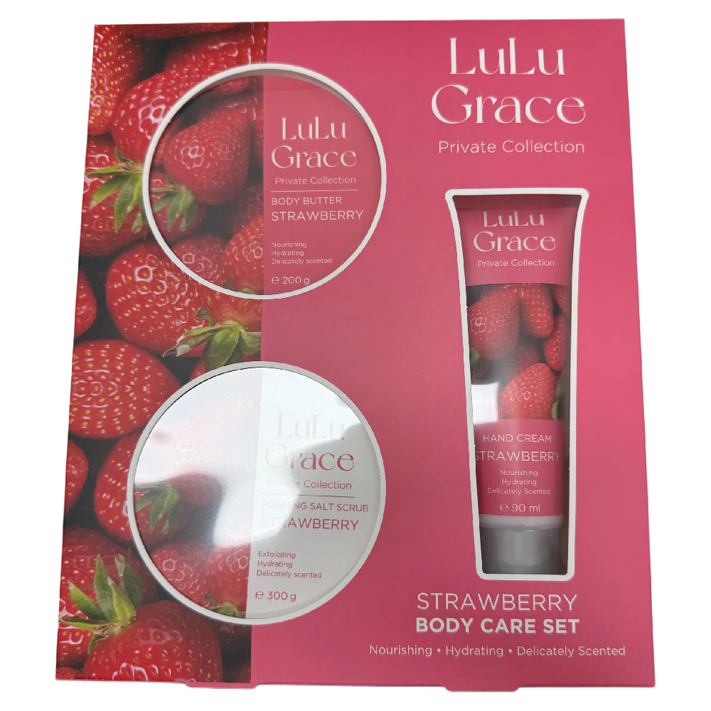 LuLu Grace Strawberry Body Care Set Hand Cream Scrub Butter