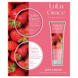 LuLu Grace Strawberry Body Care Set Hand Cream Scrub Butter