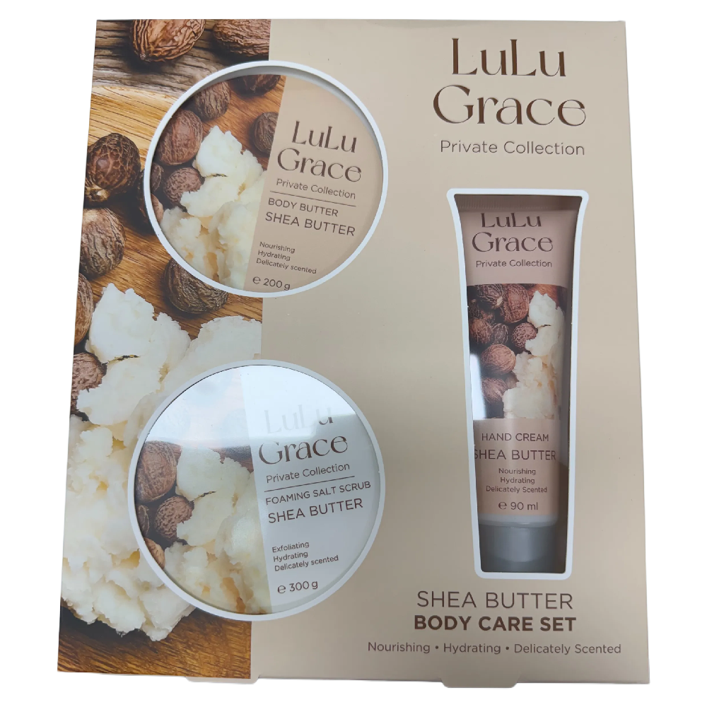 LuLu Grace Shea Butter Body Care Set Hand Cream Scrub Butter