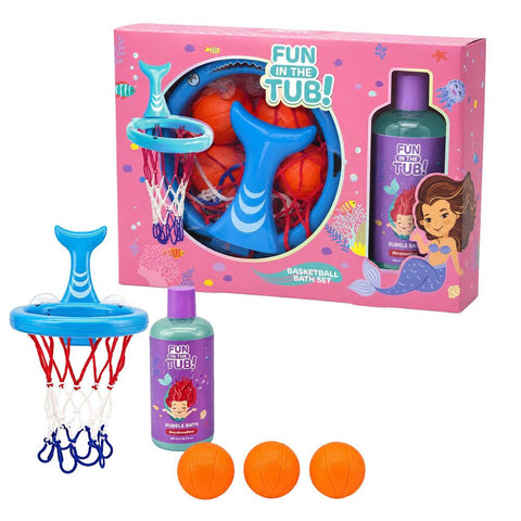 Fun in the Tub Mermaid Bubble Bath Gift Set with Basketball Hoop
