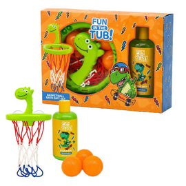 Fun in the Tub Dino Bubble Bath Gift Set with Basketball Hoop