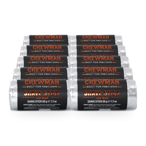 Crewman Shave Stick for Men Solid Shaving Aid 50g Pack of 10