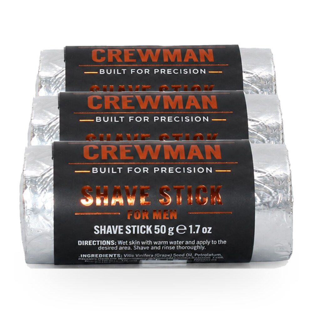 Crewman Shave Stick for Men Solid Shaving Aid 50g Pack of 3
