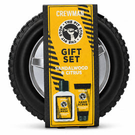 Crewman Pit Stop Body Wash Hand Scrub Sandalwood Citrus Mens Gift Set