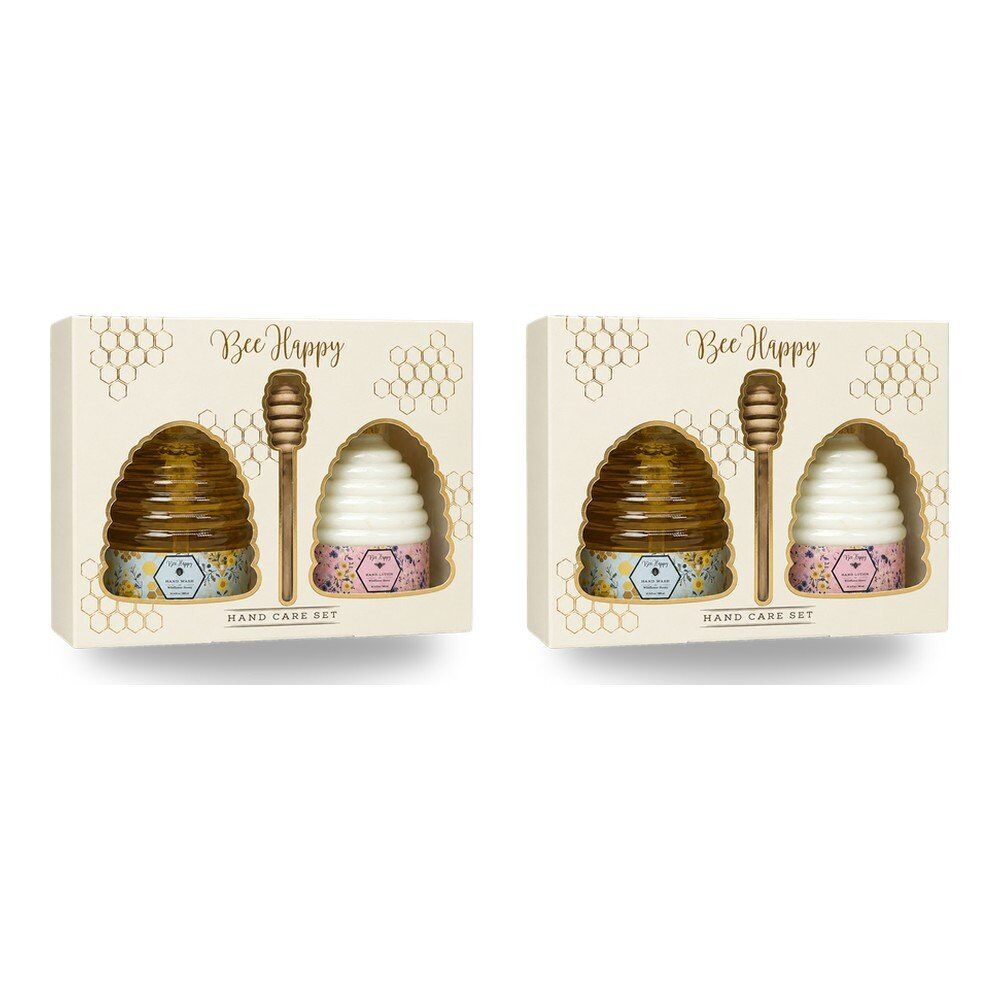 Lulu Grace Bee Happy Hand Wash & Hand Lotion 310mL Gift Set 3pc with Honey Dipper Bundle of 2