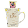Lulu Grace Bee Happy Ceramic Mug Gift Set with Hand Cream 60mL & Lip Balm 15mL Bundle of 5