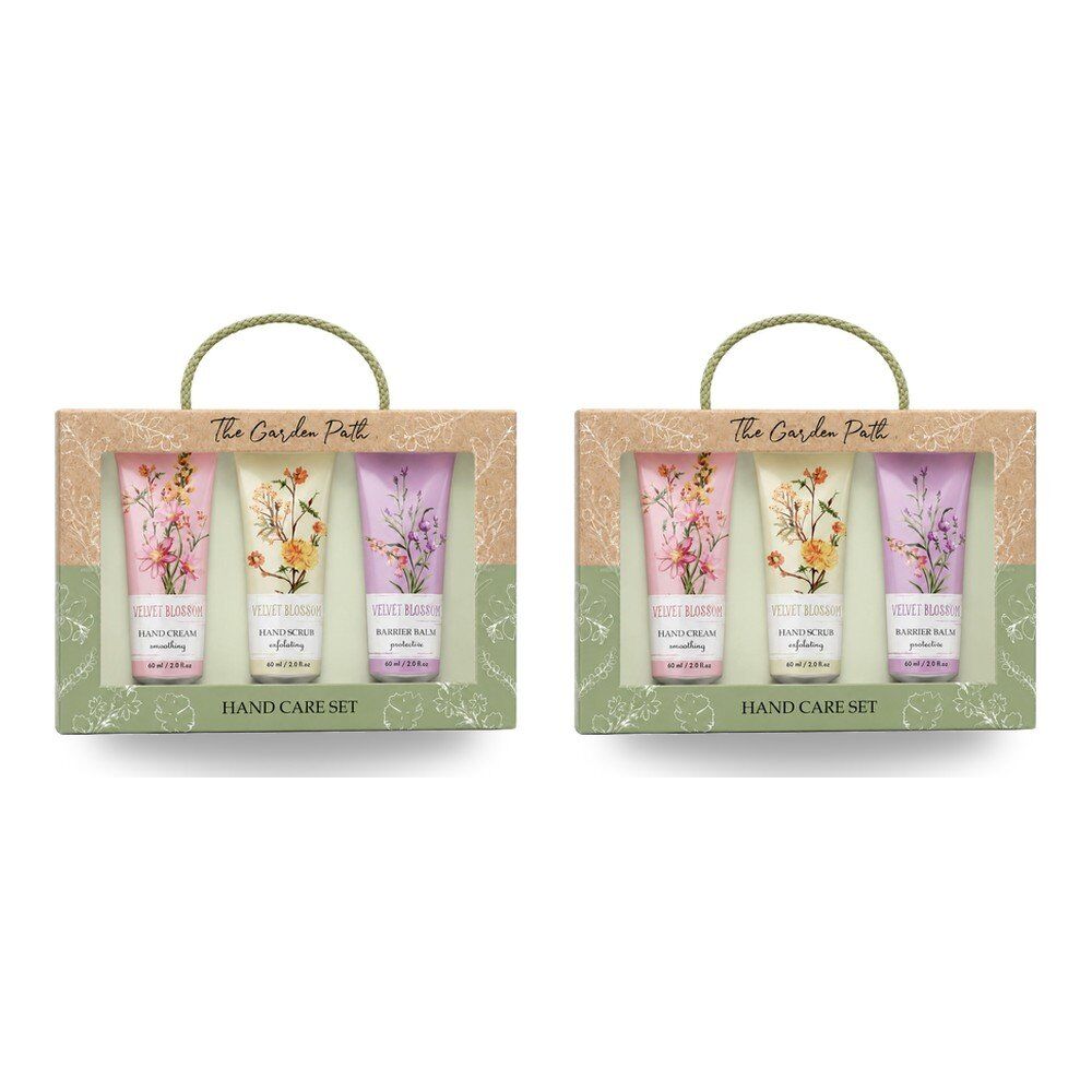 Lulu Grace The Garden Path Hand Care Gift Set 3pc Hand Cream, Hand Scrub & Barrier Balm 60mL Bundle of 2