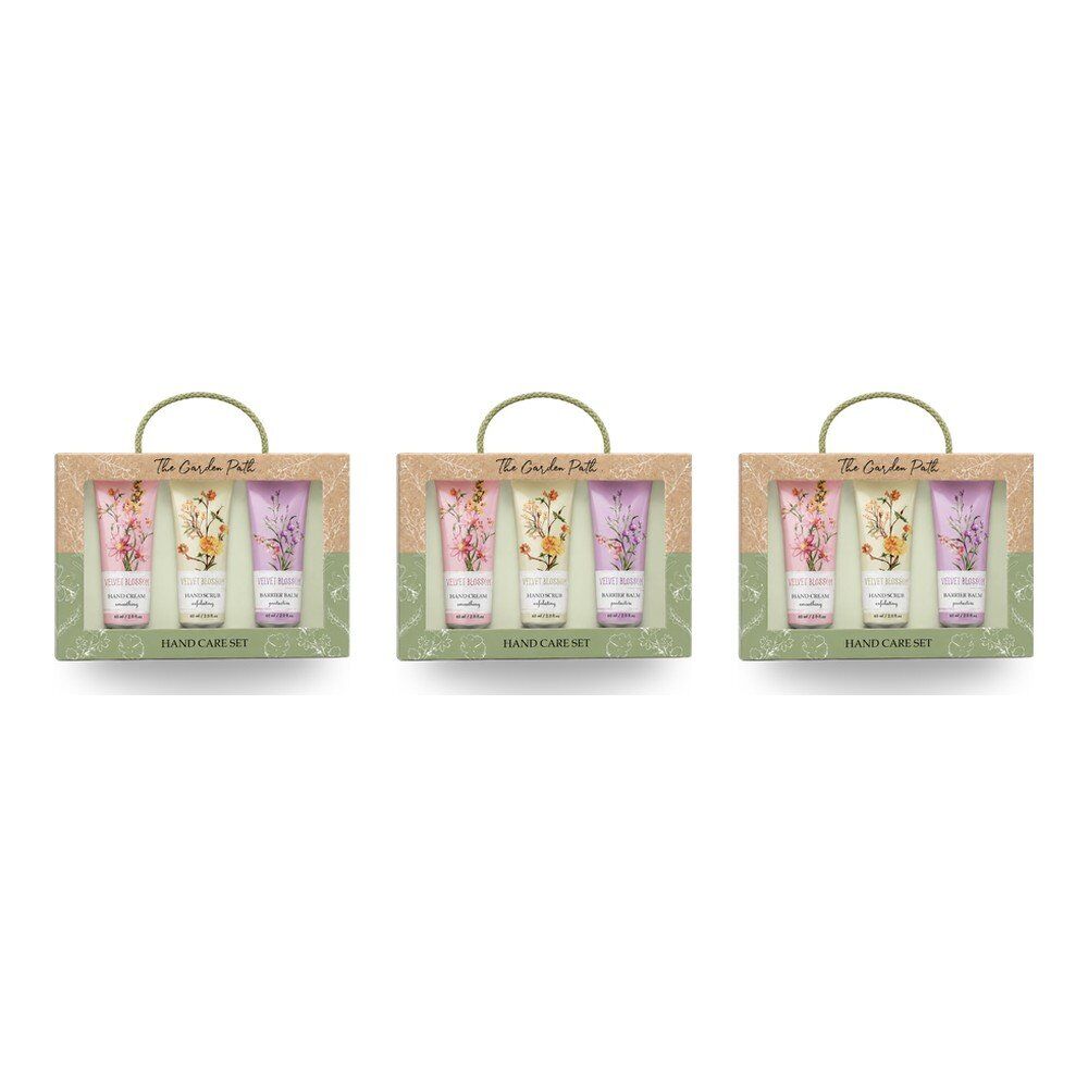 Lulu Grace The Garden Path Hand Care Gift Set 3pc Hand Cream, Hand Scrub & Barrier Balm 60mL Bundle of 3