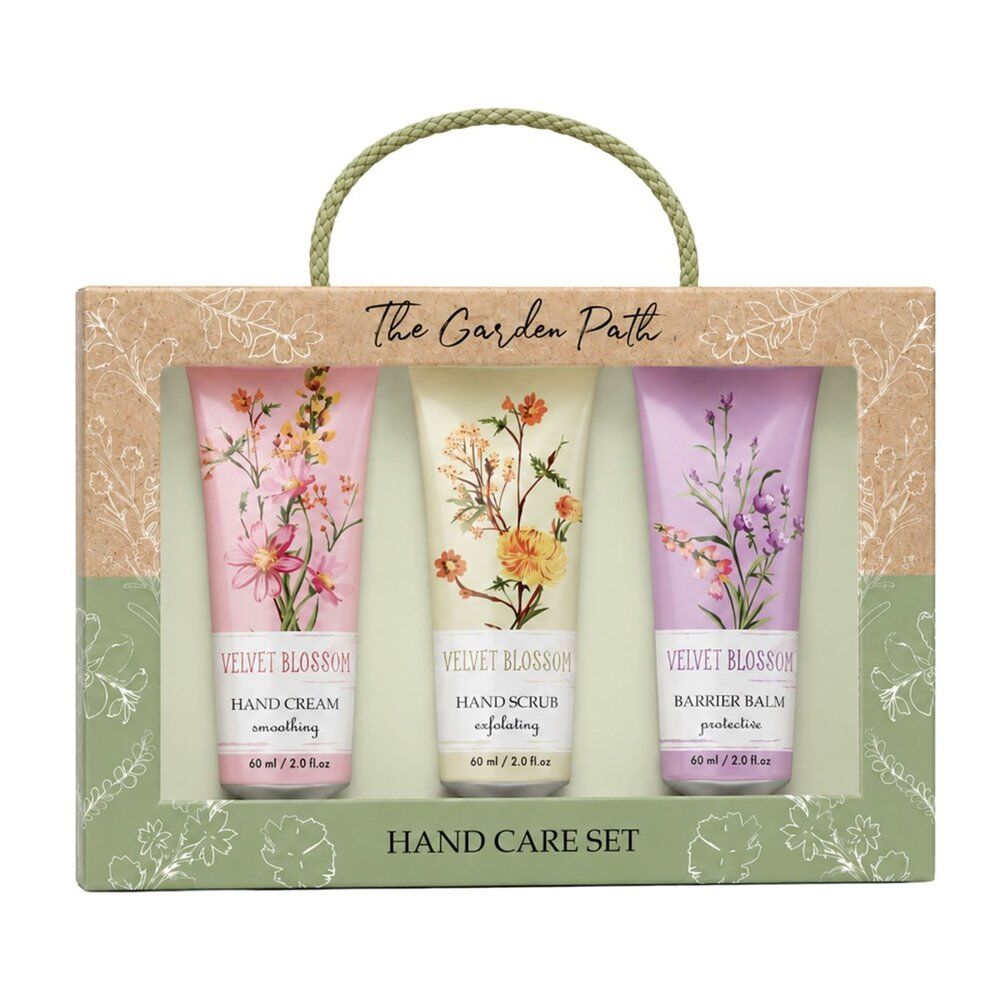 Lulu Grace The Garden Path Hand Care Gift Set 3pc Hand Cream, Hand Scrub & Barrier Balm 60mL Bundle of 4