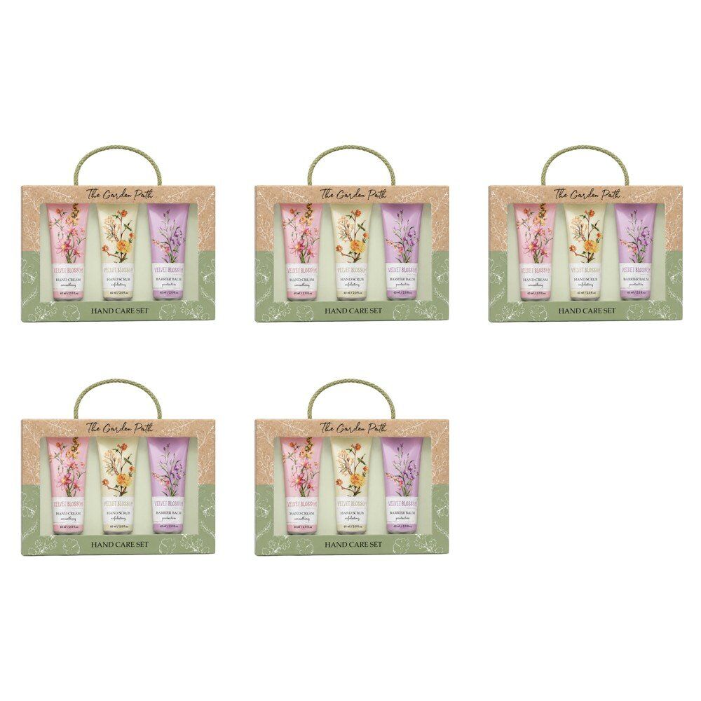 Lulu Grace The Garden Path Hand Care Gift Set 3pc Hand Cream, Hand Scrub & Barrier Balm 60mL Bundle of 5