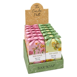 Lulu Grace Garden Path Velvet Blossom Soap Display of 12